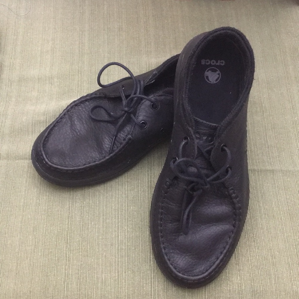 Lightweight Black Sperry-Style Boat Shoe Crocs